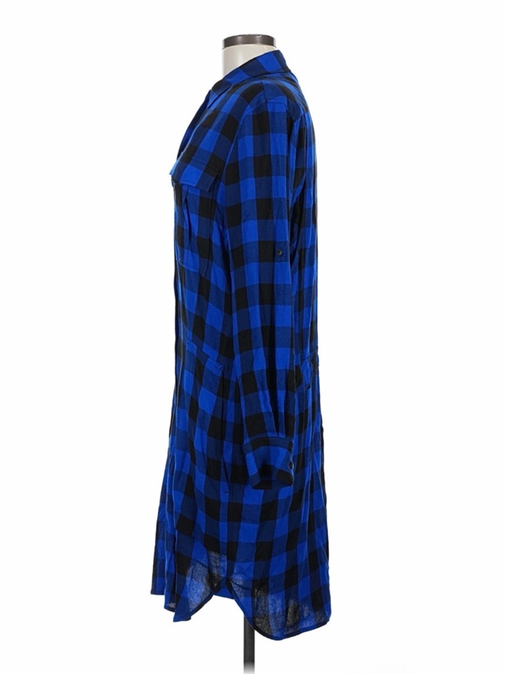 *NWT rag & bone Blue & Black Plaid Button-Down Womens Shirt Dress Size M - Picture 6 of 7